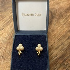 pair of Elizabeth Duke faux pearl clip on earrings 