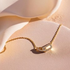 Linked Pendant Necklace Pave