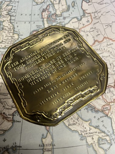 Rare brass sign with - rare,