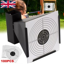14cm Card Funnel Target Holder Pellet Trap + 100 Targets For Air Rifle Airsoft