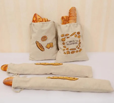 Bread Storage Bag Loaf Baguette Reusable Stay Fresh Canvas Drawstring Keep Fresh