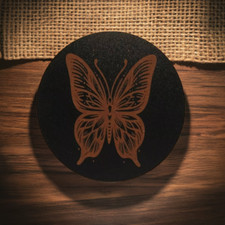 6 Wooden Coasters. Butterfly