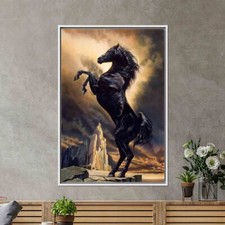 Black stallion wall art - black, art,animal