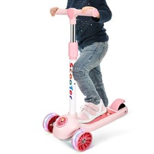 Kids Child Kick Push Scooter 3 Wheels LED Flashing Tilt Lean Boys Girls Scooter