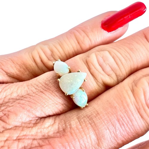 Vintage 9ct gold opal - gold,