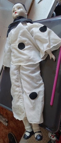 Vintage porcelain clown doll - porcelain,