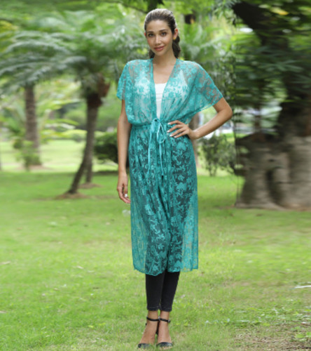 Ladies lace kimono - lace, kaftan-