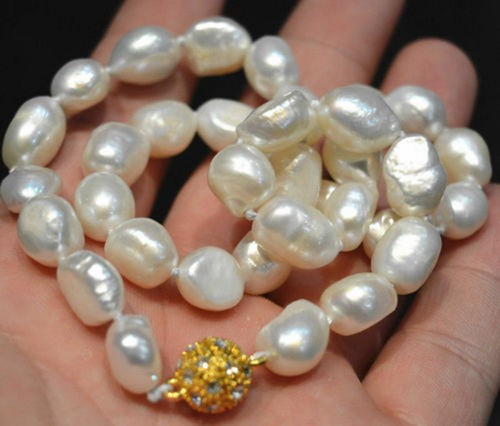 Natural 10mm white - white, irregular