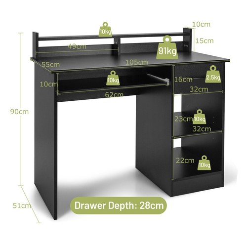 Shaped computer desk with - desk,