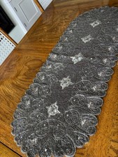 SILVER SEQUINNED BEADED 3FT