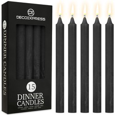 Deco Express Set of 15 Taper Rustic Dinner Candles Home Table Decor
