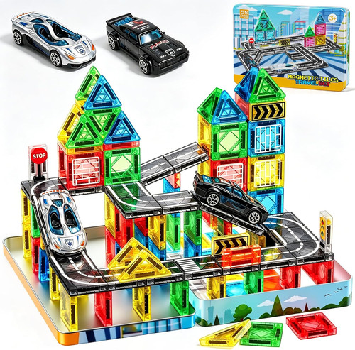 Magnetic tiles car track - car,
