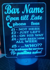 Led Bar man cave Sign open