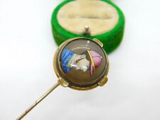 Victorian Pinchbeck Painted 'Fred Archer' Jockey Stick Pin Antique c1860