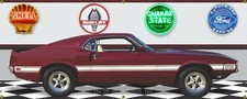 1967 MUSTANG SHELBY COBRA GT350 MAROON CAR BANNER SIGN MURAL ART SIZE CHOICES
