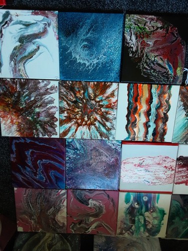 Acrylic pour canvas x - ,