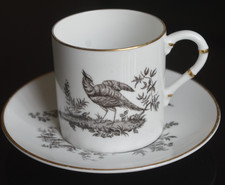 Royal Worcester pheasant demitasse cups 2.5" high & saucers 5" several offered