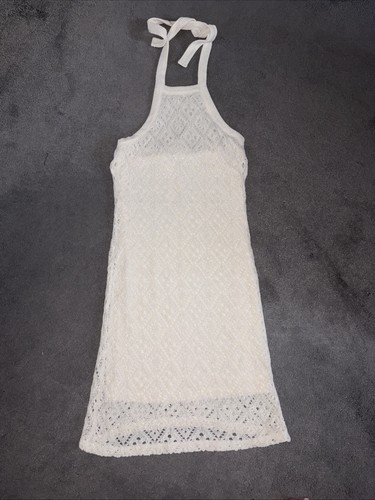 Cream summer crochet halter - cream,