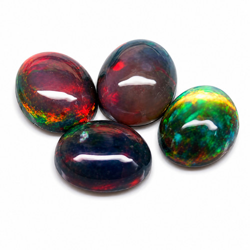4pcs natural ethiopian opal - ethiopian,