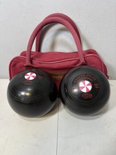 Drakes Pride Professional Bowls x 2 & Carry Case. Size 4H. Black. Excellent Cond