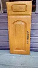 solid light oak kitchen cabinet door & d/f  to fit 300mm wide unit-good cond