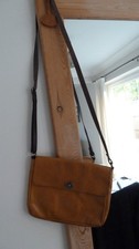 WHITE STUFF TAN LEATHER CROSSBODY BAG width 11"Height 8.5" vgc