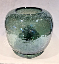Vtg Heavy Crackle Art Glass