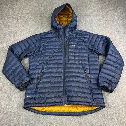 Rab down jacket - mens, navy