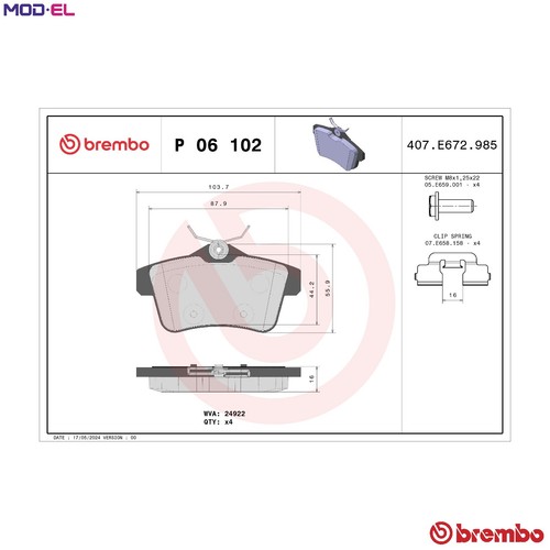 Brake pad set disc - set, 06