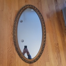 Vintage Large Oval Wall Mirror