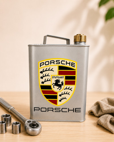 Porche square petrol - can, brass