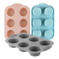 3 Pack Silicone Muffin Top Pan Egg Mold for Breakfast Sandwiches Tarts