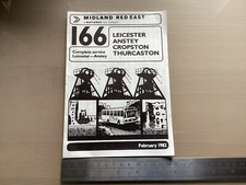 Midland Red East National Bus Company Route166 Timetable February 1982 Leicester