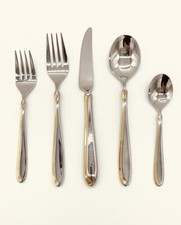 MIKASA ESTASI - FULL TABLE 6 person - 5 piece EACH - Stainless Gold 18/8 Japan