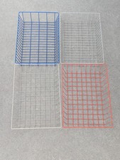 4 Vintage Metal Wire In-Out Trays – Retro Office Desk Organizer Set