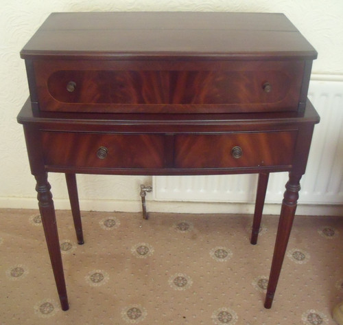 Dark wood bureau writing - wood, desk