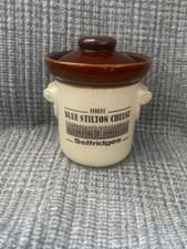 Empty SELFRIDGES Ceramic Lidded Cream and Brown Earthenware Stilton Pot