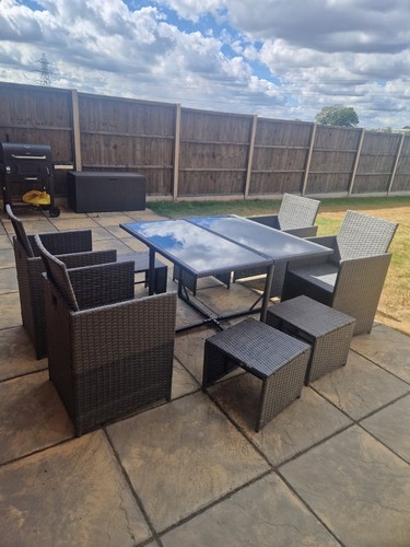 Outsunny rattan dining set - rattan,