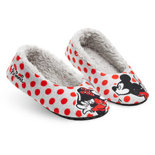 Disney Ladies Slippers, Minnie Mouse Womens Slippers, Anti-Slip Fluffy Slippers