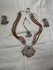 Necklace Jhumka Set/ Dholki Mayoun /Maang Tika/Wedding Eid Wear PakistaniJewelry