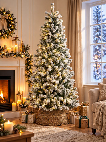 7ft frosted winter fir tree - 7ft,