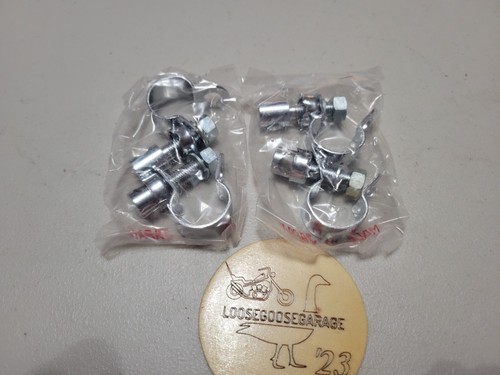 Nos chrome mirror clamps - 4x,