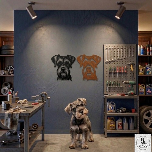 Geometric schnauzer dog metal - geometric,