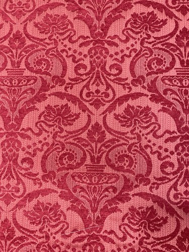 Red damask chenille jacquard - red,