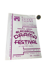 Theatre Programme 12th Annual Drama Festival Grand Blackpool Vintage ra
