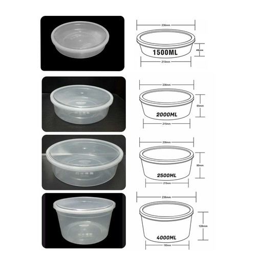 Round clear food storage - round,