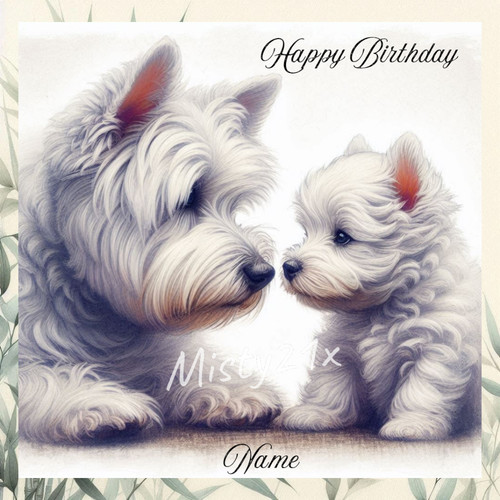 Personalised westie greeting - personalised,