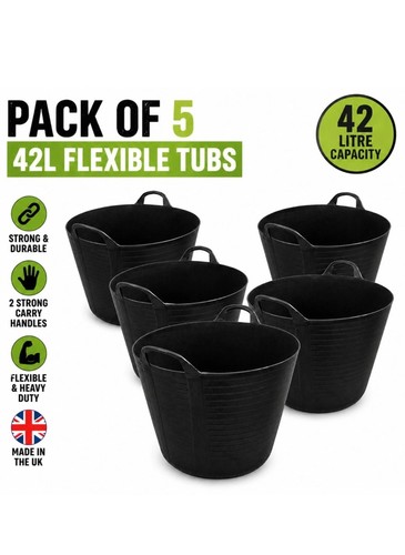 Black 42l large flexi tub - black,