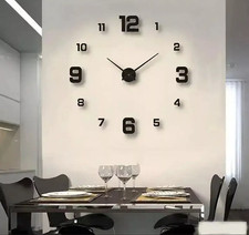 Creative Frameless DIY Wall Clock Home Living Room Office Wall  Decoration
