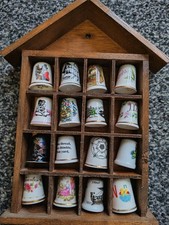 16 mixed thimbles with display